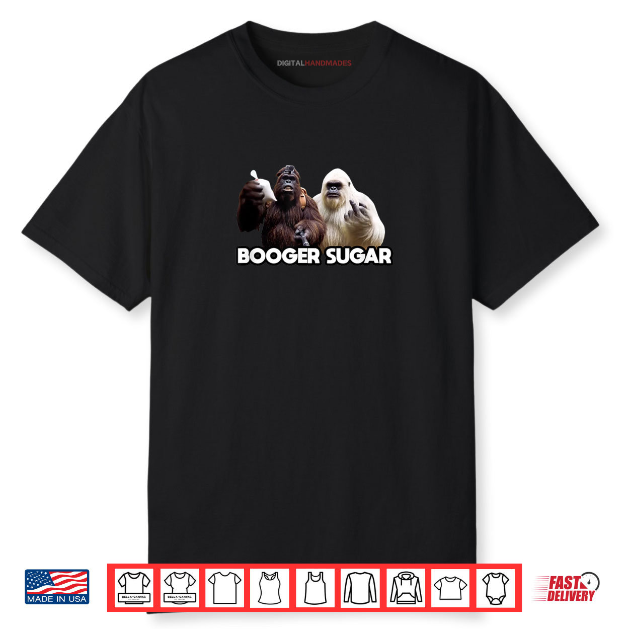 Booger Sugar Sasquatch Yeti Nose Beers Nose Nachos Selfi Shirt