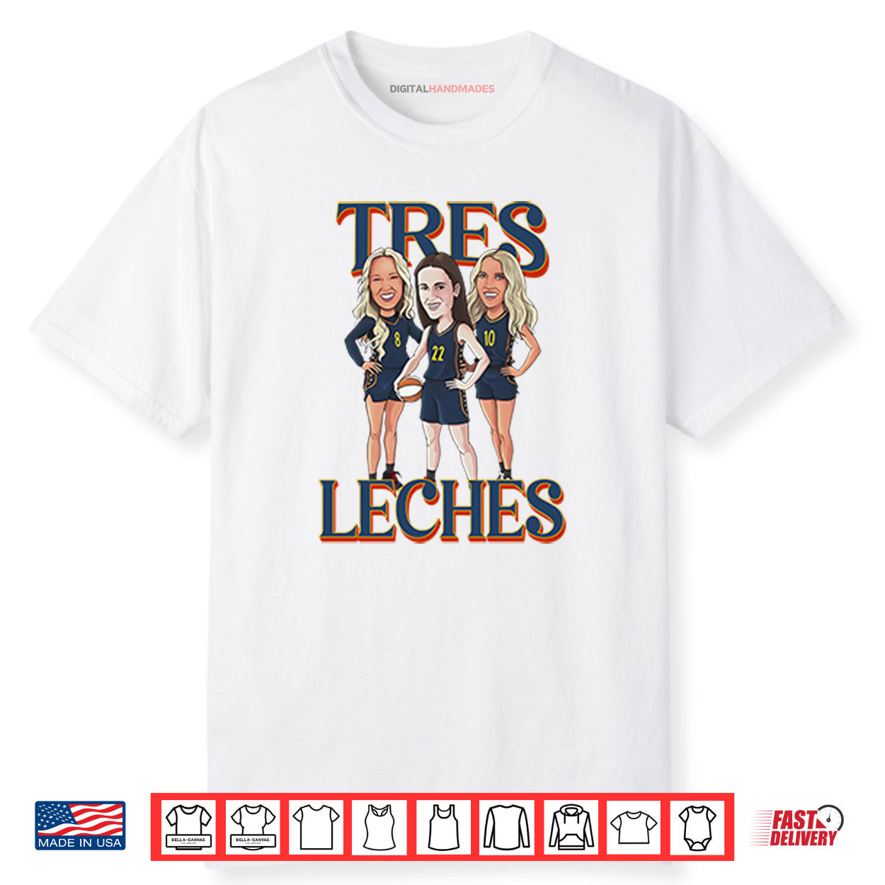 Caitlin Clark Sophie Cunningham And Lexie Hull Indiana Fever Tres Leches Shirt