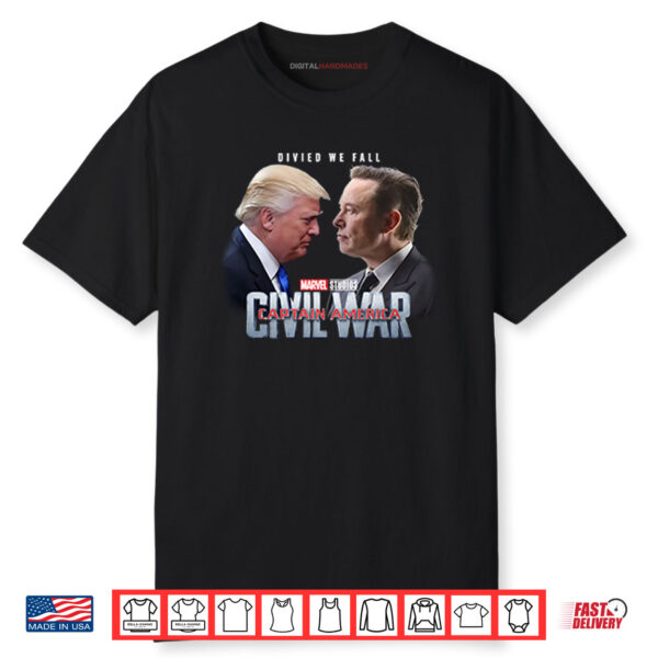 Captain America Civil War Trump Vs Elon Shirt