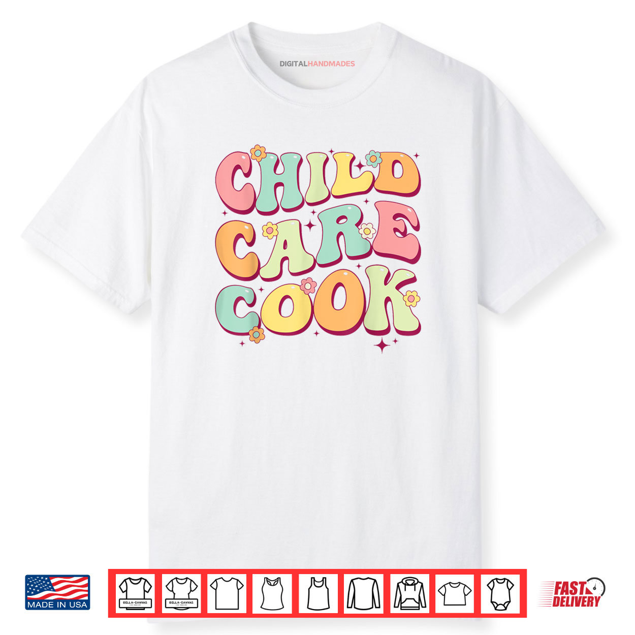 Childcare Provider Cook Teacher Uniform Daycare Groovy Shirt Childcare Provider Cook Teacher Uniform Daycare Groovy Shirt
