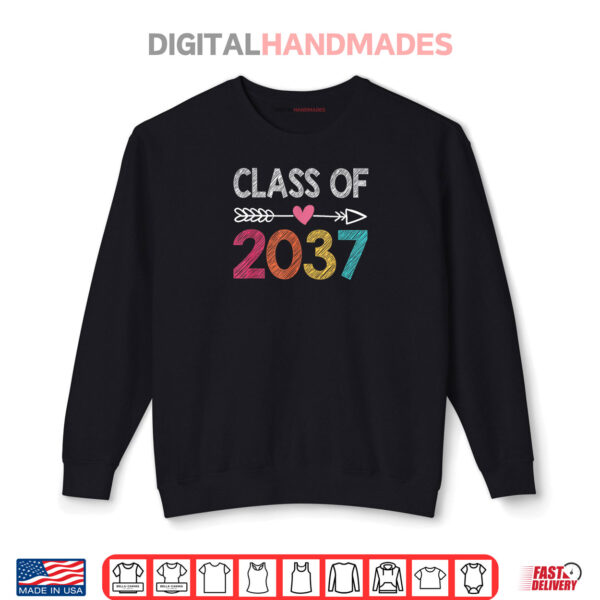 Class Of 2037 Kindergarten Pre K Grow With Me Graduation Shirt