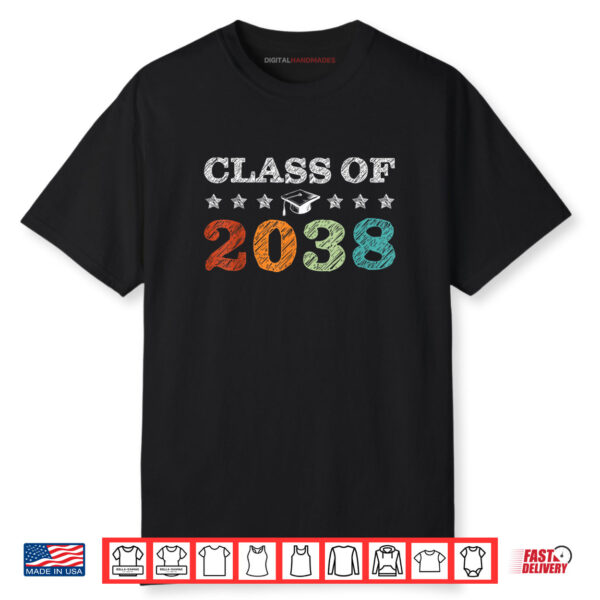 Class of 2038 Grow With Me First Day School Back to School Shirt