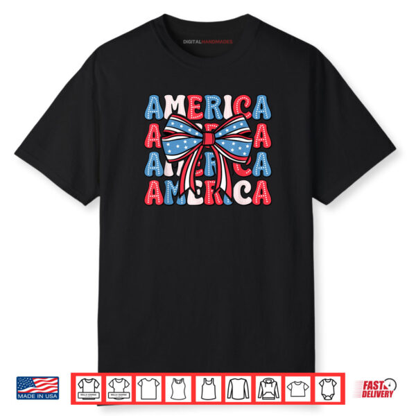 Coquette Bow America Freedom Patriotic 4th Of July Shirt