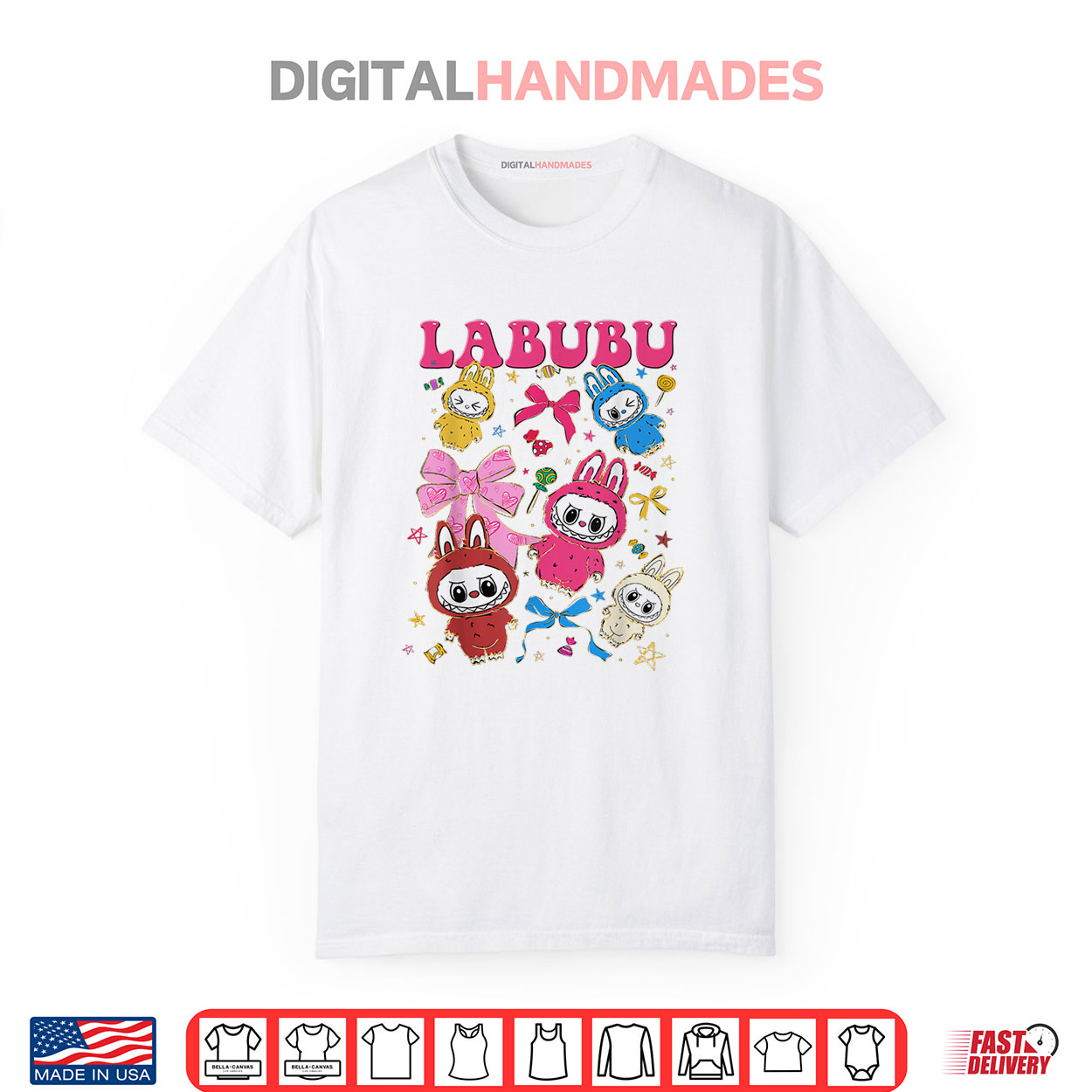 Coquette Bow Labubu The Monsters Shirt Coquette Bow Labubu The Monsters Shirt