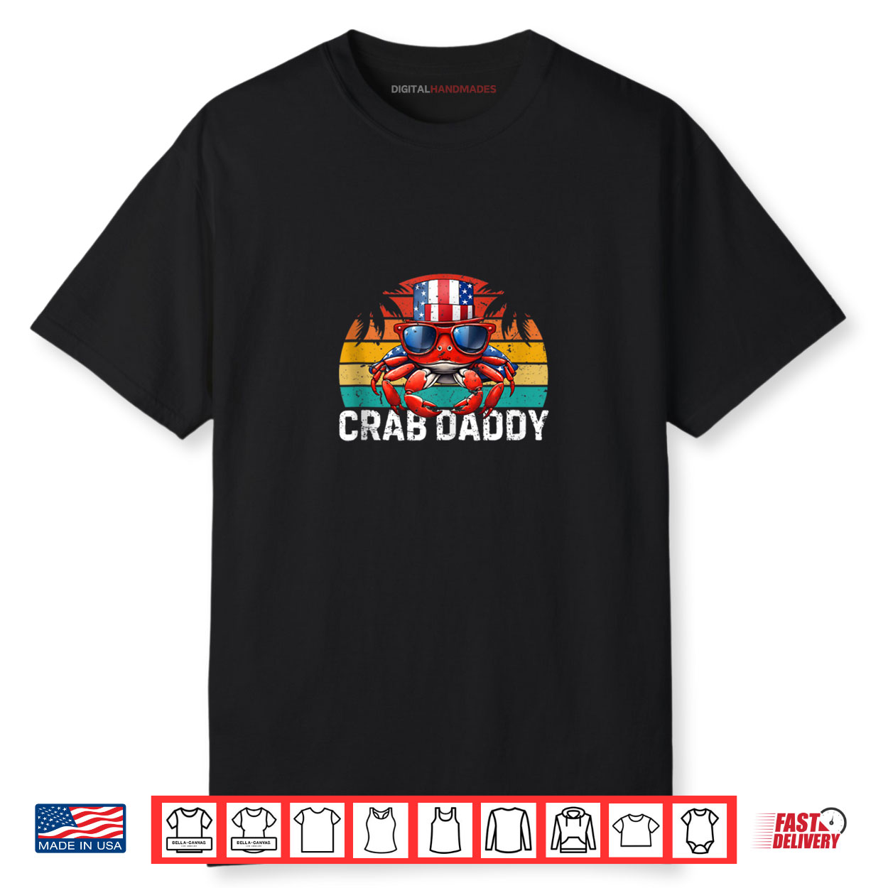 Crab Daddy USA Flag Father’s Day 4th Of July Retro Shirt Crab Daddy USA Flag Father’s Day 4th Of July Retro Shirt