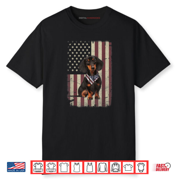 Dachshund American Flag Bandana 4th Of July Shirt