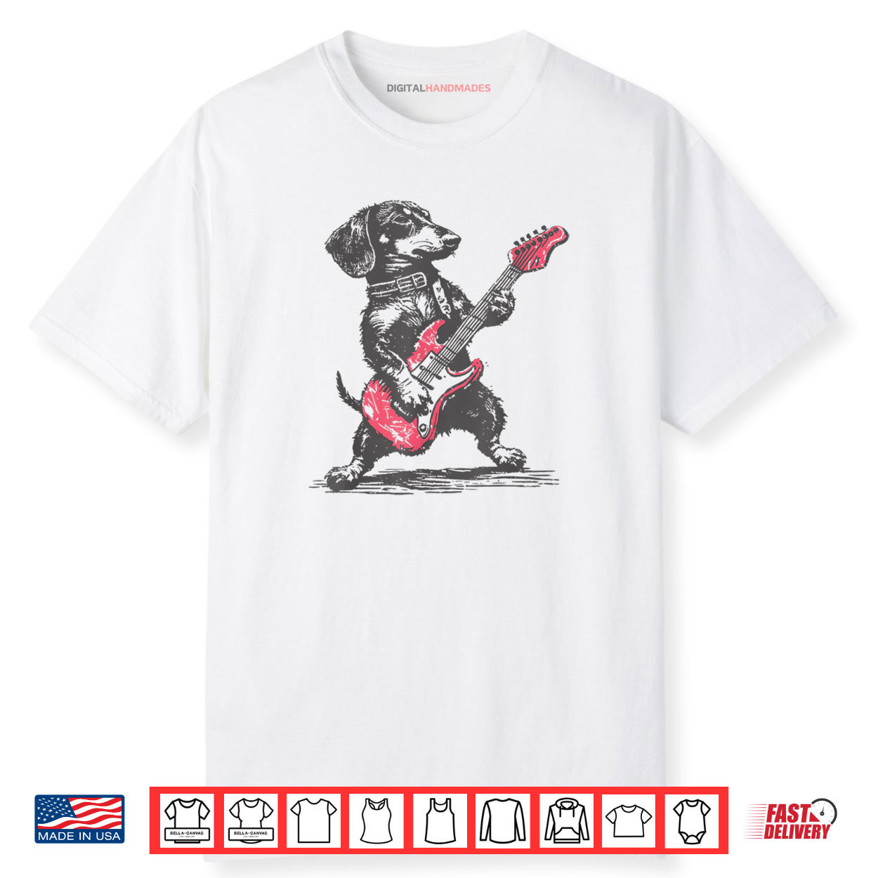 Dachshund Weenie Playing Guitar Shirt