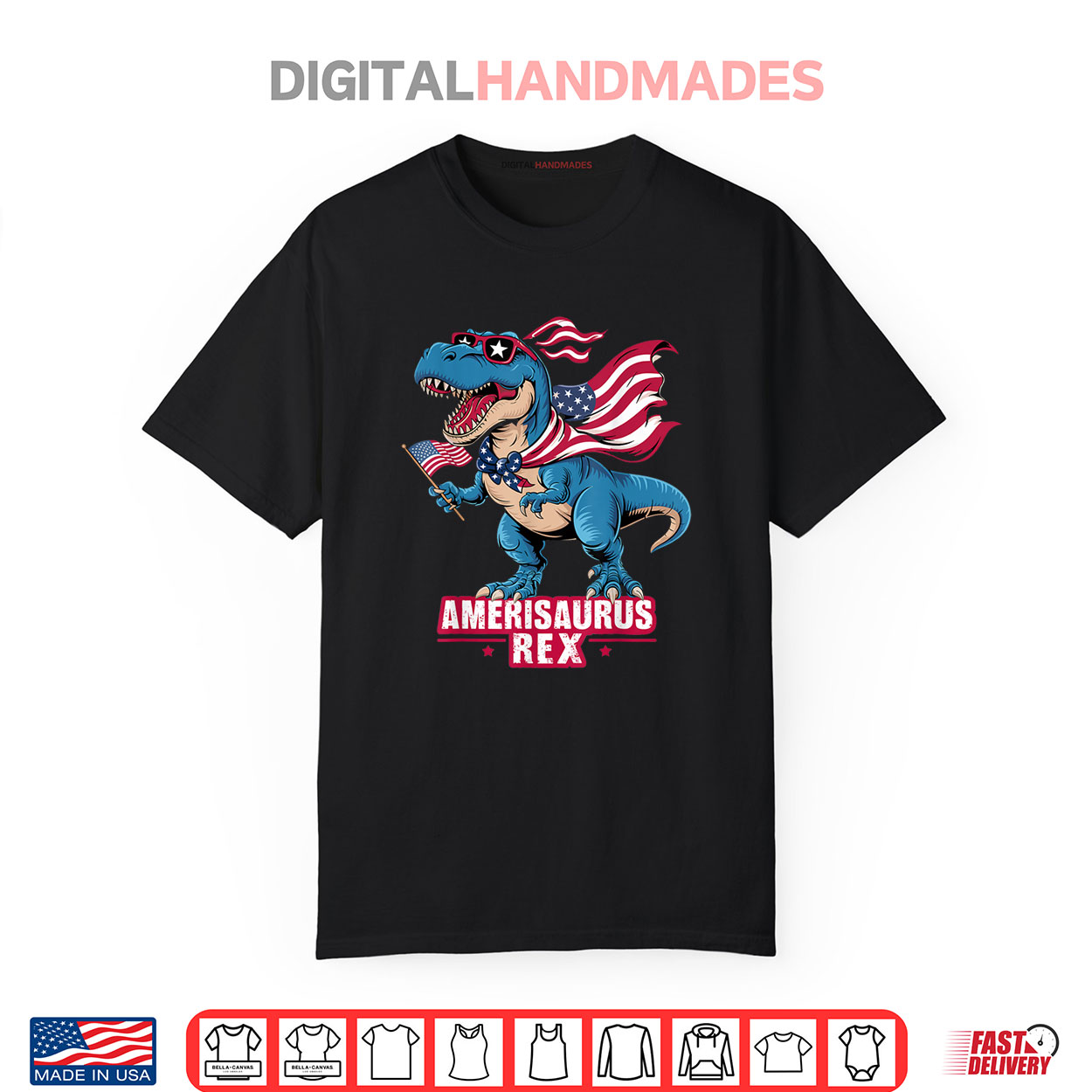 Dinosaur 4th of July Amerisaurus TRex Shirt
