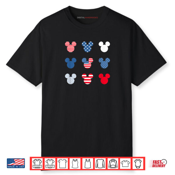 Disney Mickey And Friends 4th Of July Red White & Blue Ears Shirt