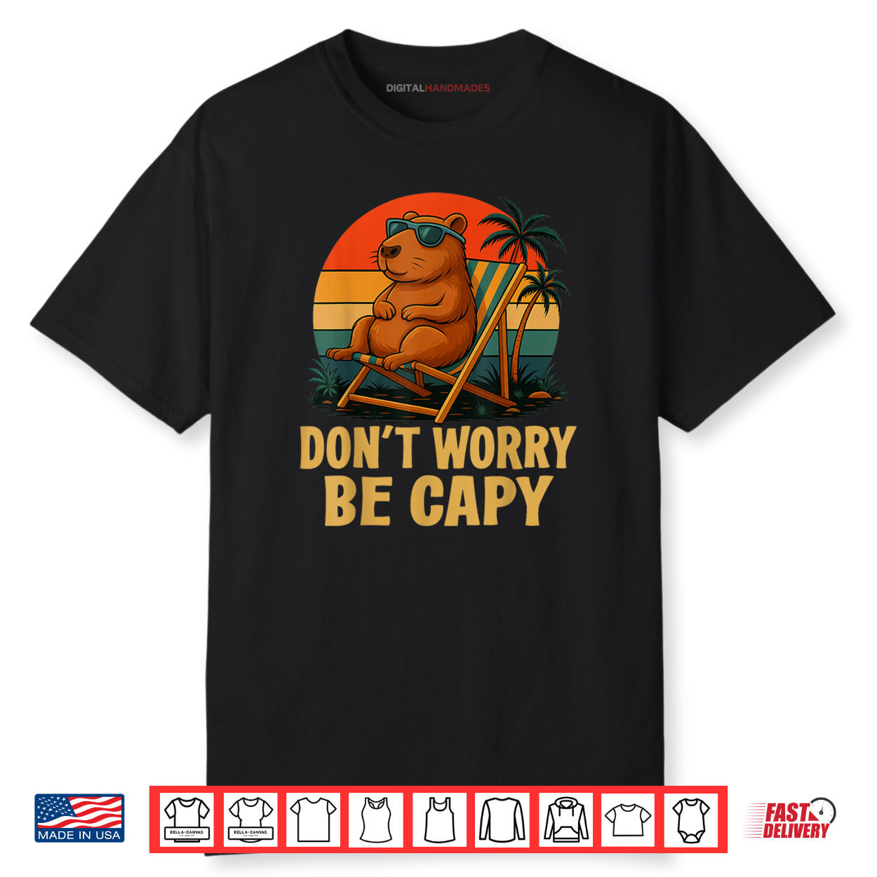 Dont Worry Be Capy Funny Capybara Shirt