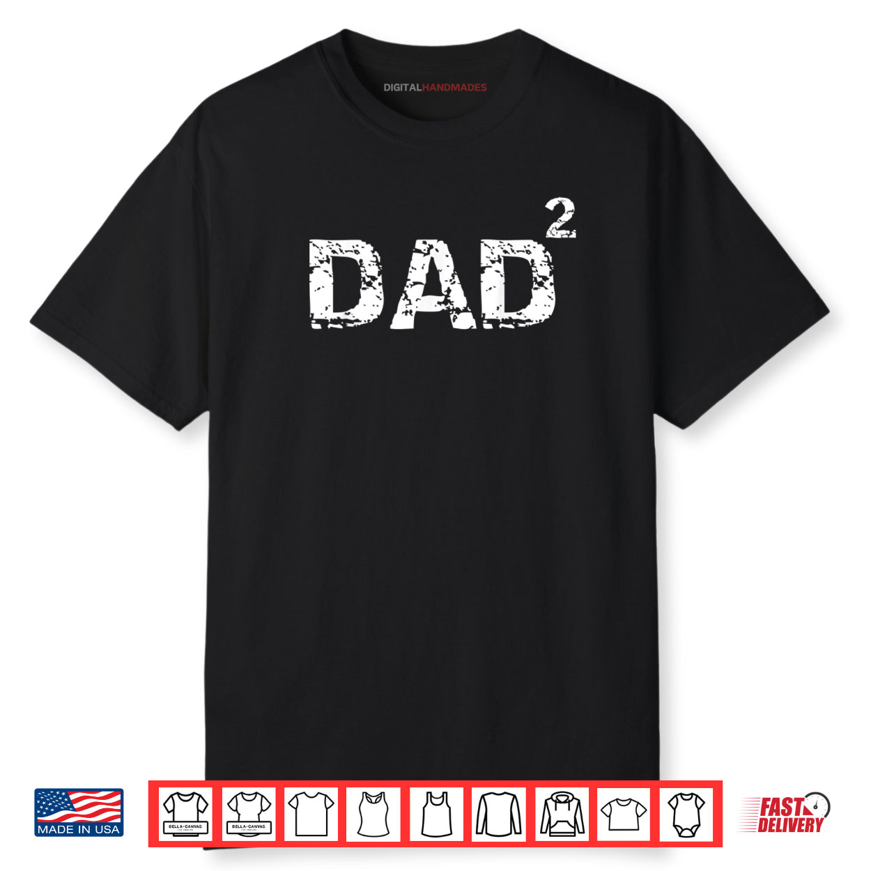 Father’s Day Gift from Kids Dad of 2 Funny Dad Squared Shirt Father’s Day Gift from Kids Dad of 2 Funny Dad Squared Shirt