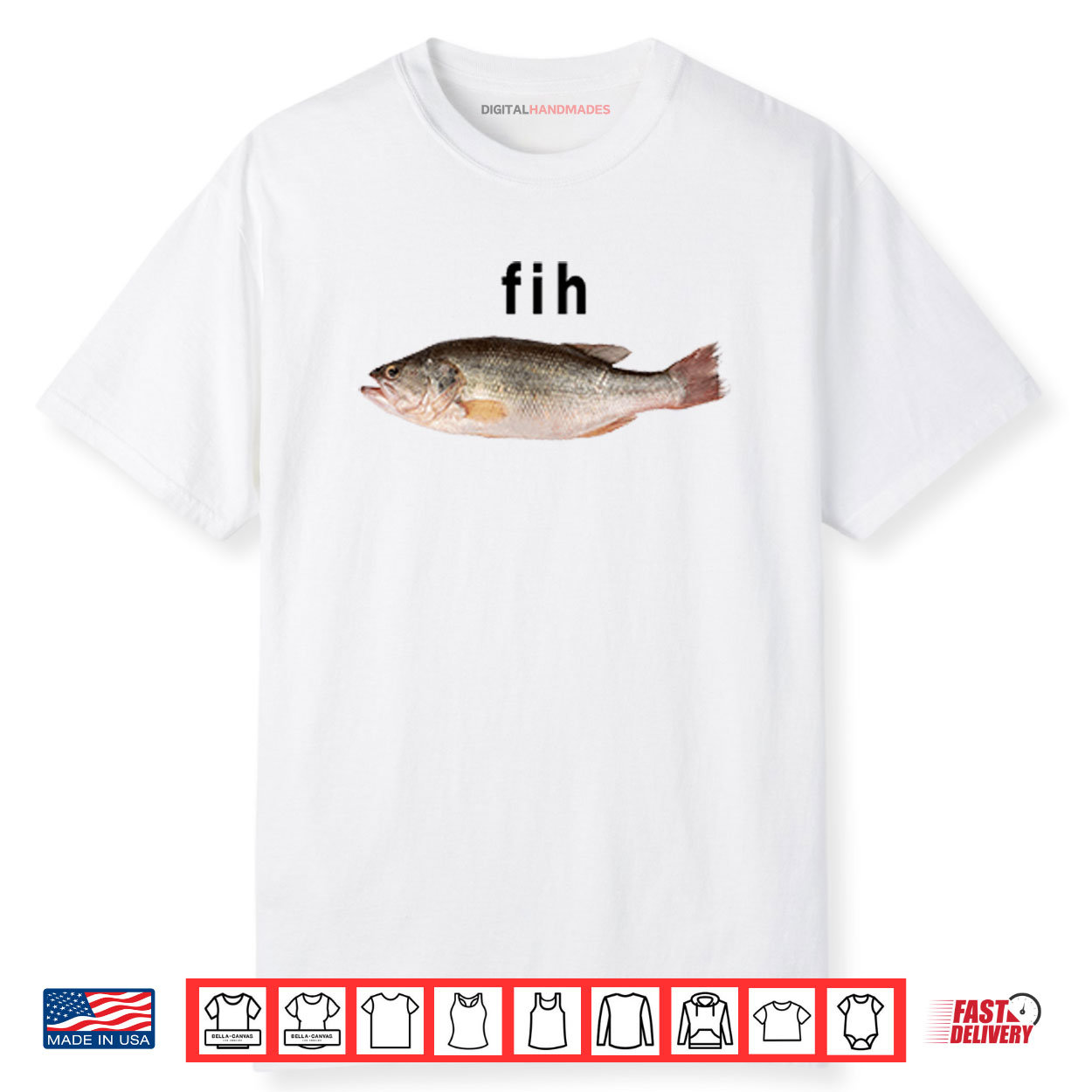 Fih Funny Misspelled Fish Meme Shirt