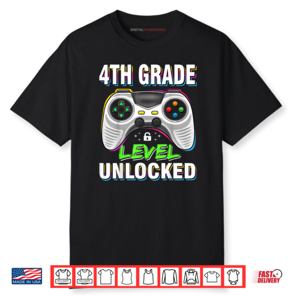 First Day Of 4th Grade Gaming Back To School Shirt