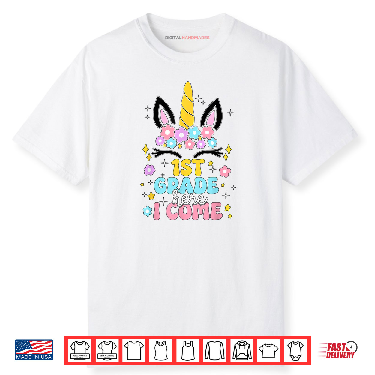 First Grade Here I Come Unicorn Back To School Shirt First Grade Here I Come Unicorn Back To School Shirt