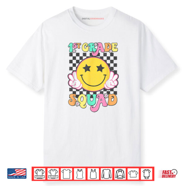 First Grade Squad Smile Retro Back To School 1st Grade Shirt