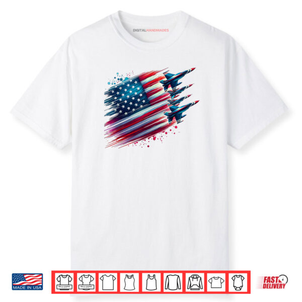 Flying Jets American Flag USA Patriotic 4th of July Shirt