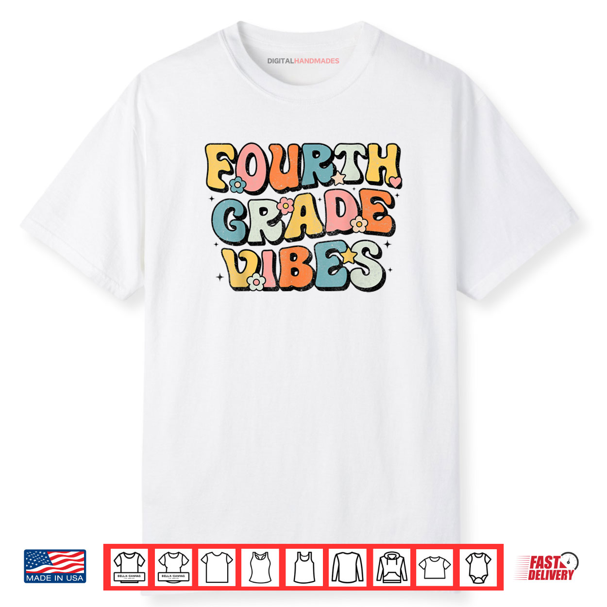 Fourth Grade Vibes 4th Grade Team Retro 1st Day of School Shirt Fourth Grade Vibes 4th Grade Team Retro 1st Day of School Shirt
