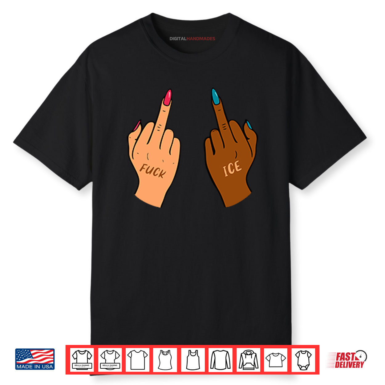 Fuck Ice Middle Fingers Protect Immigrants Anti Ice Shirt