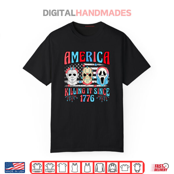 Funny America Killing IT Since 1776 Horror 4th Of July USA Shirt