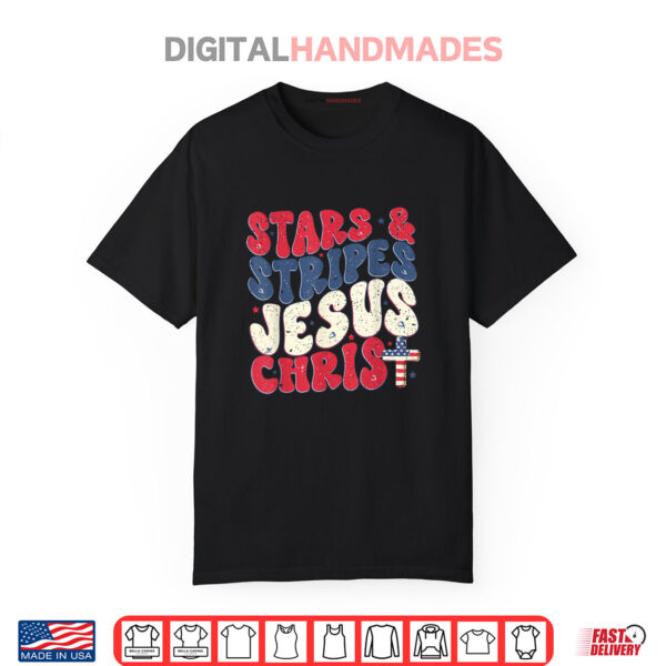 Funny Christian 4th Of July Stars & Stripes Jesus Christ Shirt