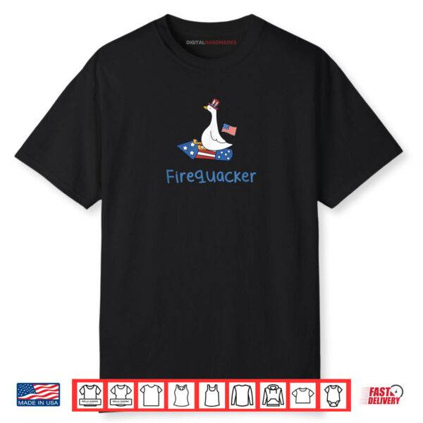 Funny Goose Fourth Of July Firequacker Independence Day Shirt