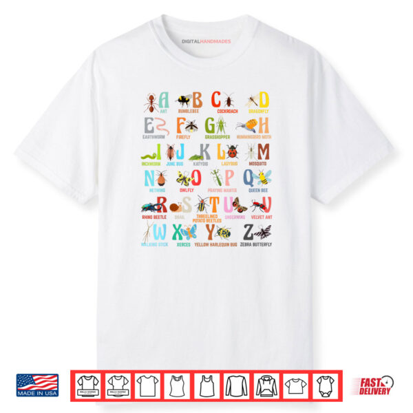 Funny Insect Animals Alphabet Kindergarten Back To School Shirt