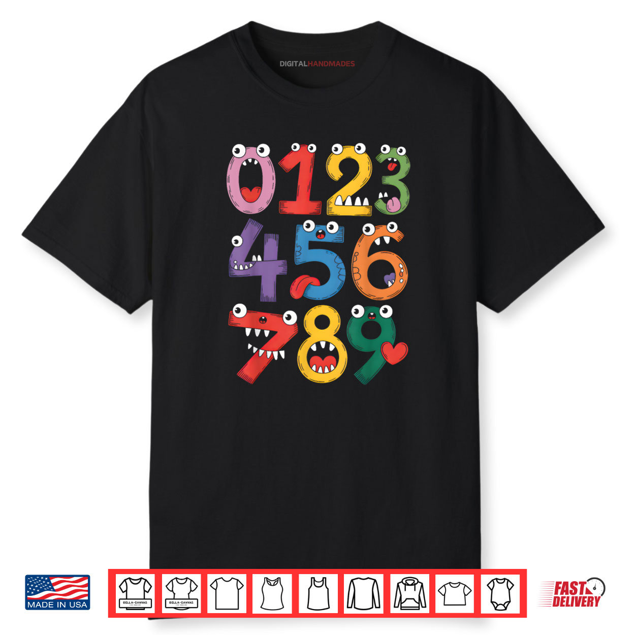 Funny Numbers Day Maths Back To School Teacher Kids Number Shirt
