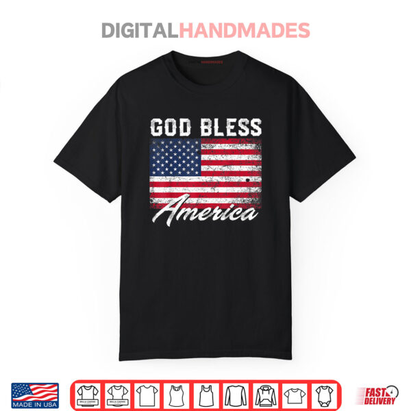God Bless America USA Flag 4th of July Patriotic Shirt