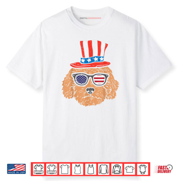 Goldendoodle Sunglasses American USA 4th Of July Fourth Dog Shirt