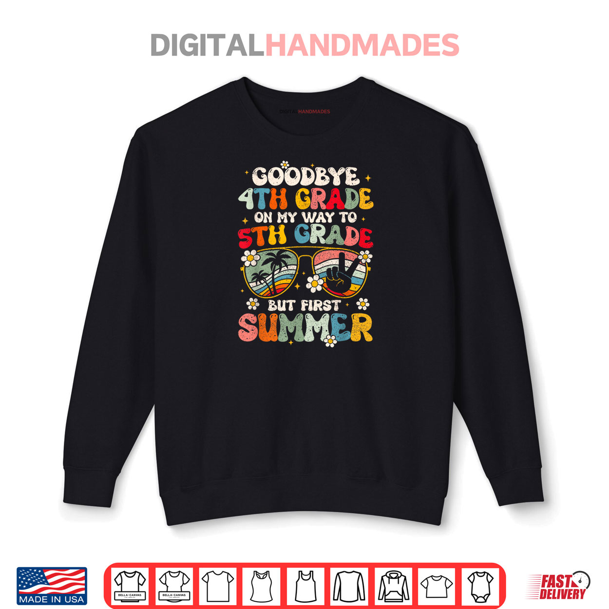 Goodbye 4th Grade Graduation To 5th Grade Hello Summer Kids Shirt