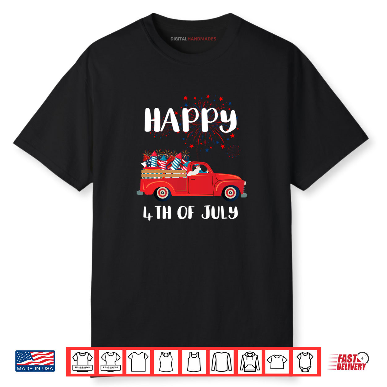 Happy 4th of July Red Truck Shirt