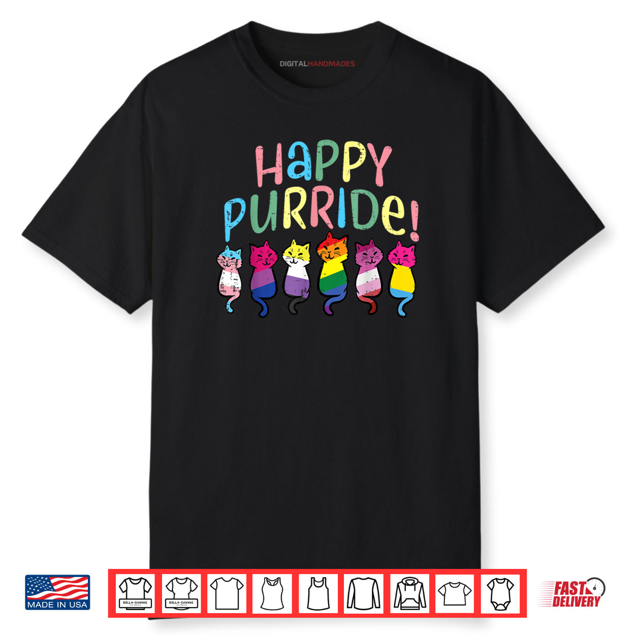 Happy Purride LGBT Flag Cats Cute Pride Month Shirt Happy Purride LGBT Flag Cats Cute Pride Month Shirt