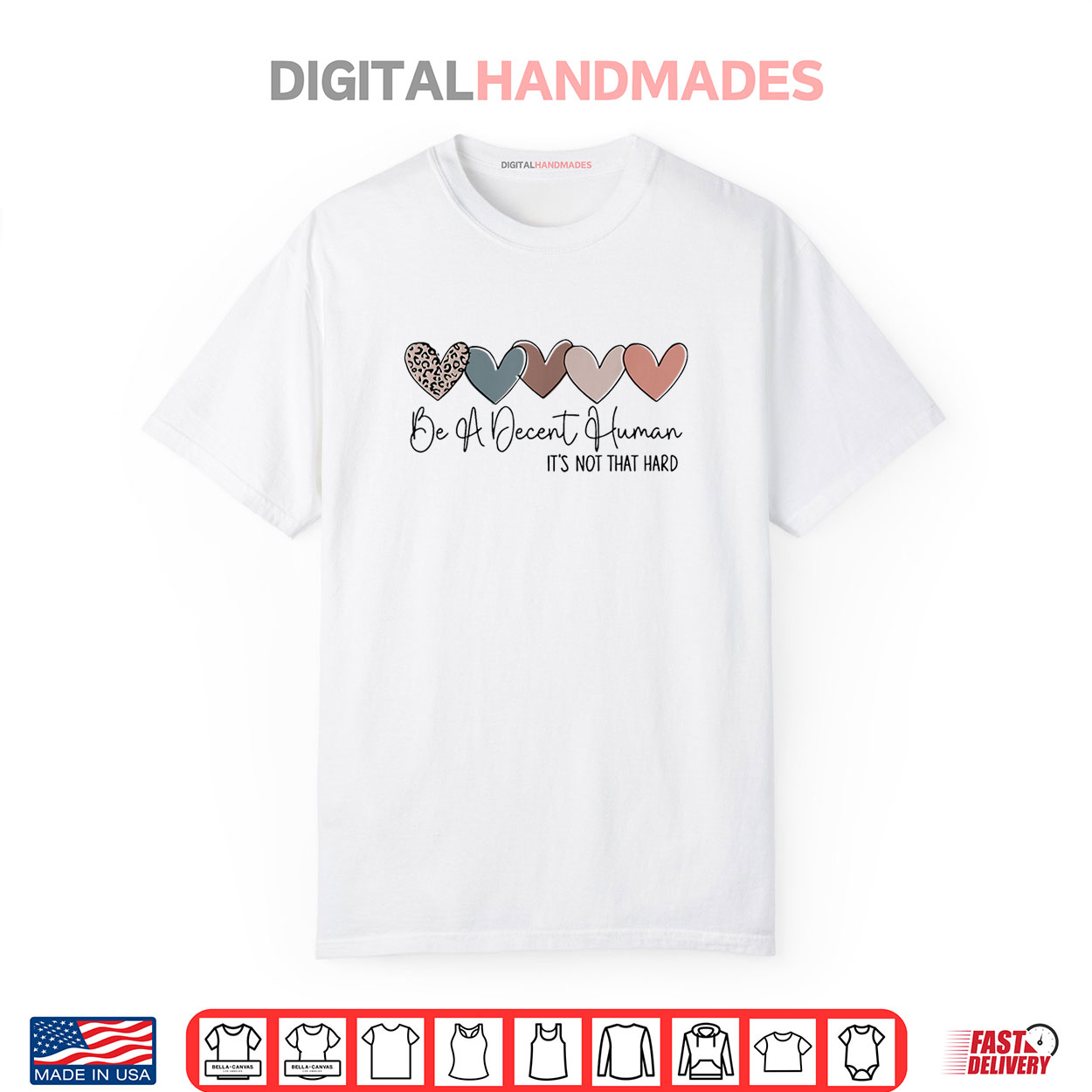 Heart Retro Vintage Be A Decent Human It’s Not That Hard Shirt