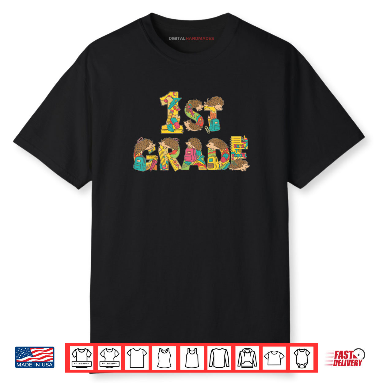 Hedgehog First Grade Back to School Shirt