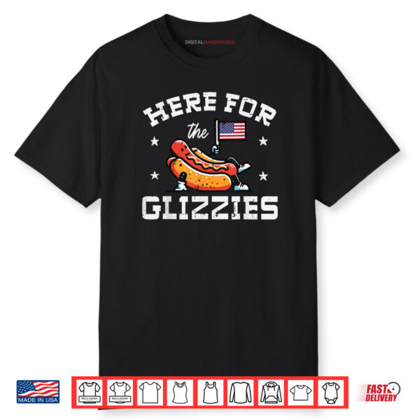 Here For Glizzies Hotdog Patriot 4th Of July Shirt