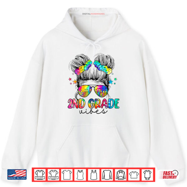 Hoodie 2nd Grade Vibes Messy Bun Girl Second Grade Back To School Shirt