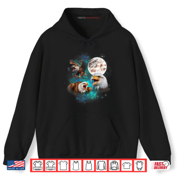Hoodie Bald Eagle USA flag American Flag Howl At Moon 4th of July Shirt digitalhandmades