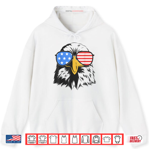 Hoodie Bald Eagle in Sunglasses American Flag Freedom 4th of July Shirt