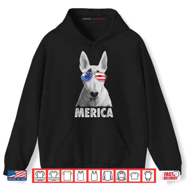 Hoodie Bull Terrier 4th of July Merica Men American Flag Sunglasses Shirt digitalhandmades