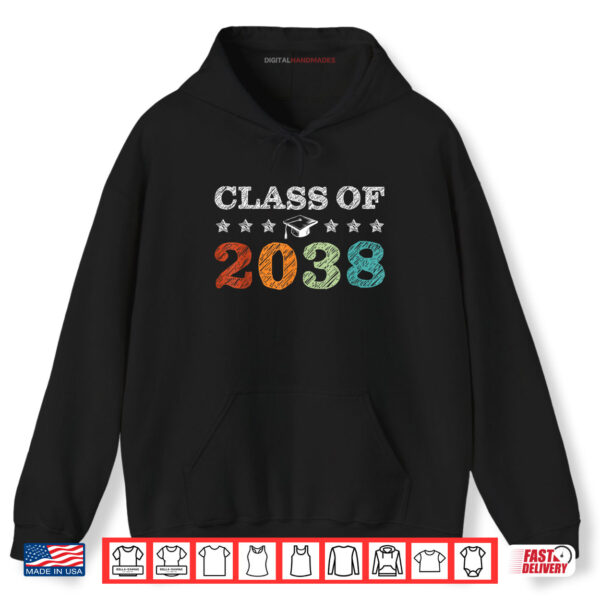 Hoodie Class of 2038 Grow With Me First Day School Back to School Shirt