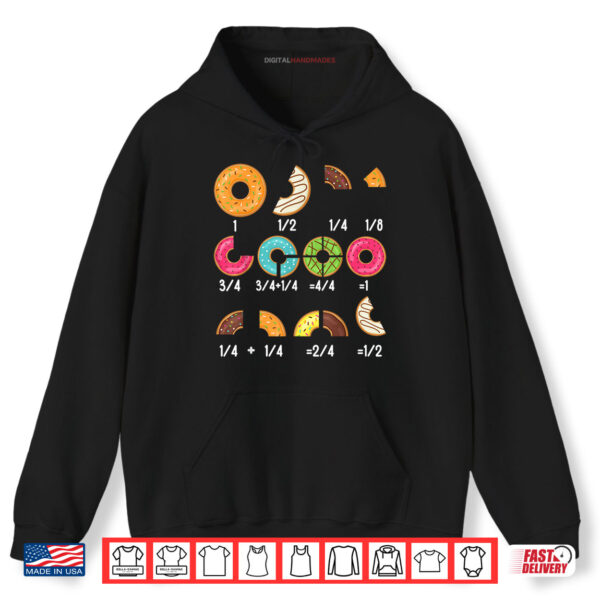 Hoodie Donut Fraction Math Teachers Back To School Educational Shirt