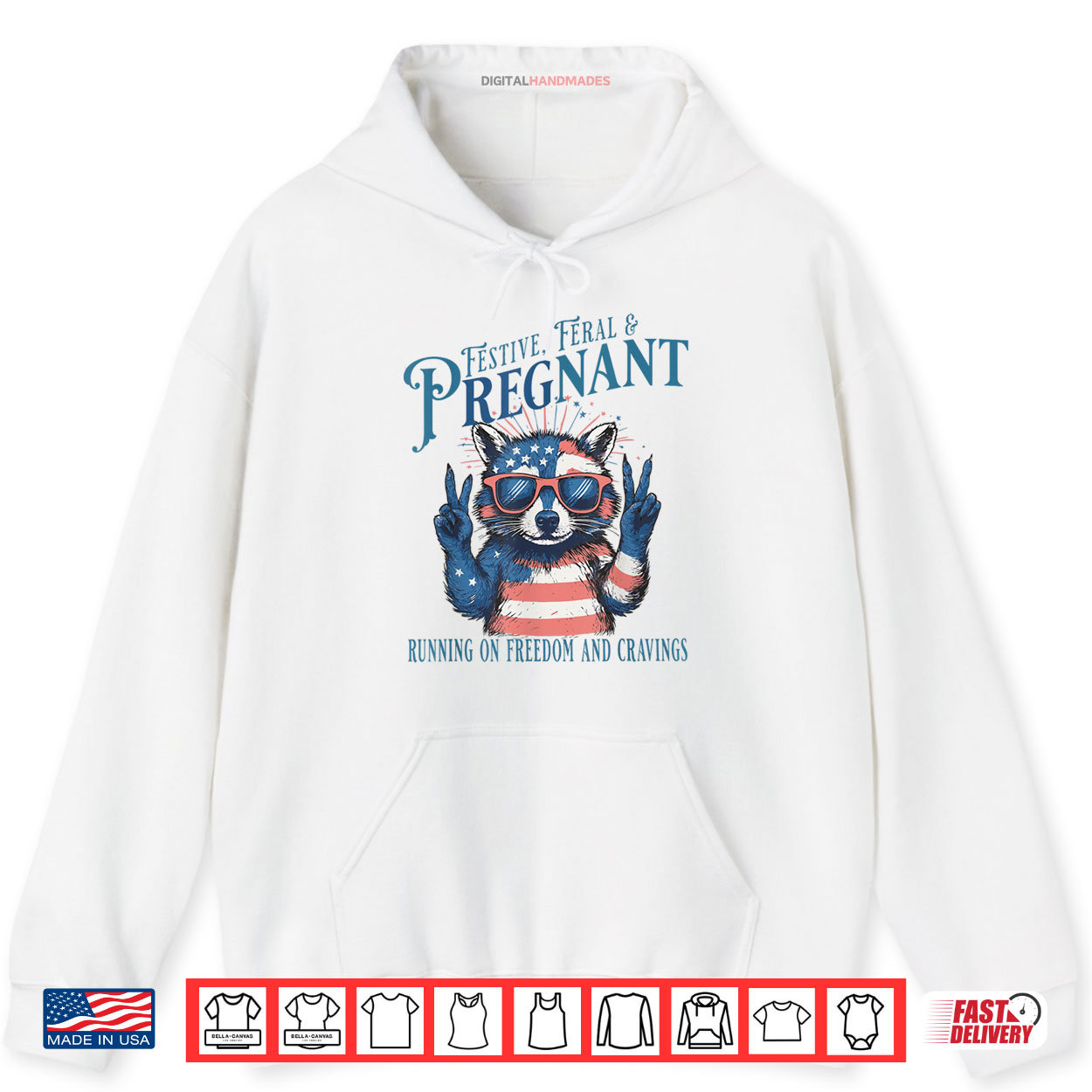 Feral and Pregnant 4th of July Pregnancy Announcement Shirt Feral and Pregnant 4th of July Pregnancy Announcement Shirt