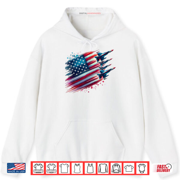 Hoodie Flying Jets American Flag USA Patriotic 4th of July Shirt