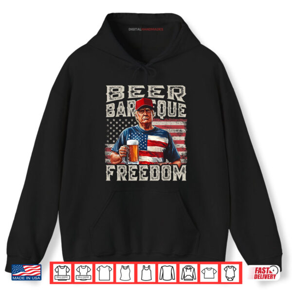 Hoodie Fourth Of July Trump BBQ Beer And Freedom Red White Blue Shirt digitalhandmades