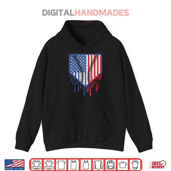 Hoodie Funny Baseball Drip Boys Ice Cream Patriotic American Flag Shirt