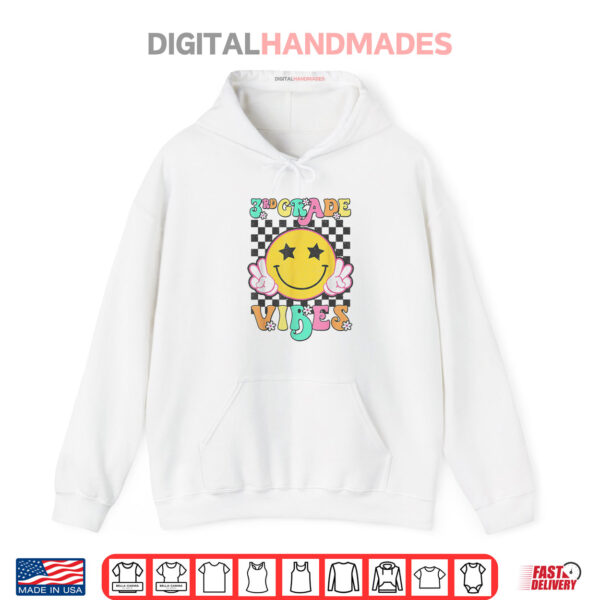 Hoodie Girls 3rd Grade Vibes Smile Face Back to School Third Grade Shirt
