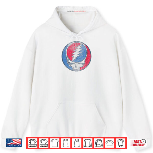 Hoodie Grateful Dead Distressed Steal Your Face Logo Vintage Band Shirt