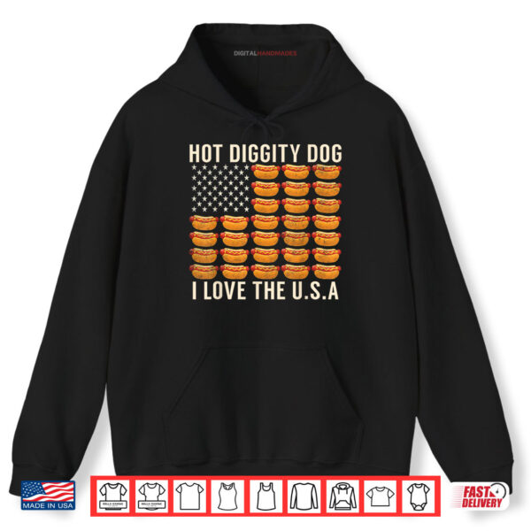 Hoodie Hot Diggity Dog I Love The USA Funny Wiener 4th Of July Shirt digitalhandmades