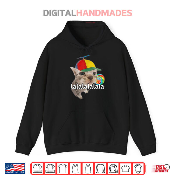 Hoodie Lalalalalala Meme Silly Cat Meme With Lollipop Funny Memes Shirt