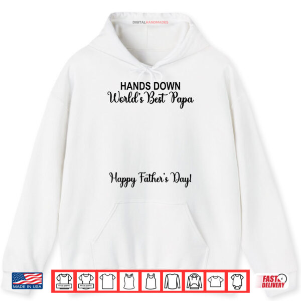 Hoodie Mens Worlds Best Papa Put Childs Handprints Happy Fathers Day Shirt